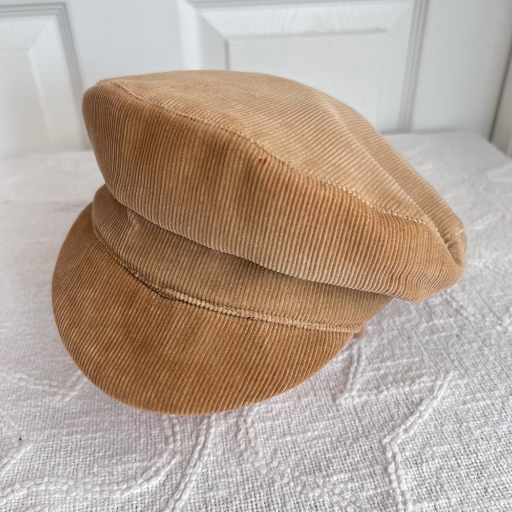 Vtg Jonathan Richard Corduroy Newsboy Cap  7 1/4 59 Tan Ireland Fisherman Hat